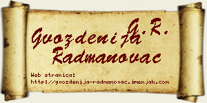 Gvozdenija Radmanovac vizit kartica